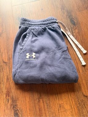 Under Armour Navy Blue/grey Jogger Pants with White Logo